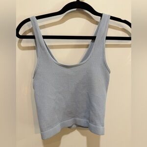 Nikibiki Light Blue Ribbed Crop Tank